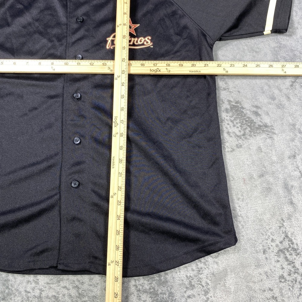 Vintage Houston Astros Roger Clemens Jersey Size Youth XL 18/20 Black Button Up - Picture 6 of 6